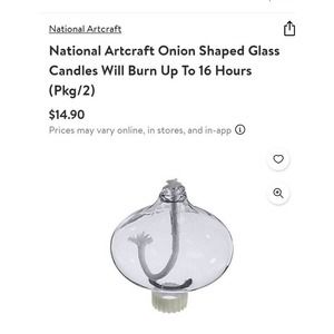 National ArtCraft Glass Candles Oil Candle Inserts in reg candle holder oil lamp